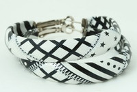 Mix black-white creole ear ring