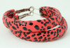 Leopard red P creole ear ring