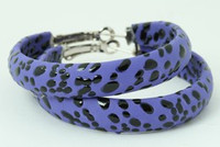 Leopard purple P creole ear ring