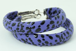 Leopard purple P creole ear ring