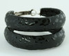 Leopard black P creole ear ring