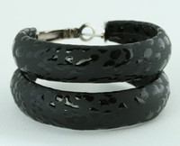 Leopard black P creole ear ring