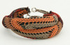 Knitted brown creole ear ring