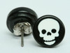 Skull big black-white circular reference stud