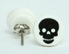 Skull big white-black circular reference stud