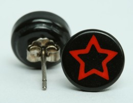 Star empty black-red circular reference stud