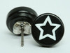 Star empty black-white circular reference stud