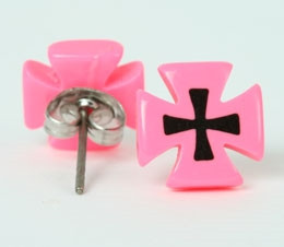 Hero cross / cross pink circular reference stud
