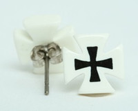 Hero cross / cross white-black circular reference stud
