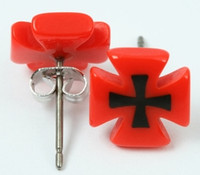 Hero cross / cross red-black circular reference stud