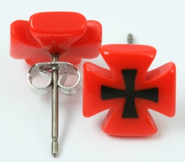 Hero cross / cross red-black circular reference stud