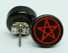 Pentagrame black-red circular reference stud