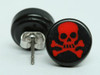 Skull tooth black-red circular reference stud