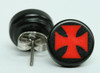 Hero cross black-red circular reference stud