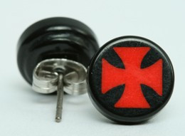 Hero cross black-red circular reference stud