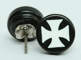 Hero cross black-white circular reference stud