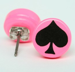 Ace pink circular reference stud