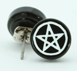 Pentagrame black-white circular reference stud