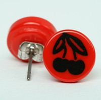 Cherry red-black circular reference stud