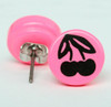 Cherry pink circular reference stud