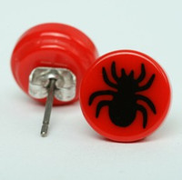 Spider red black circular reference stud