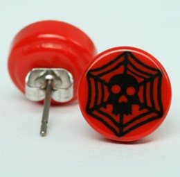 Spiderweb red circular reference stud