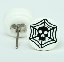 PL spiderweb white circular reference stud