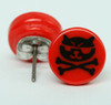 Cat bone red circular reference stud