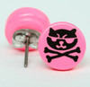 Cat bone pink circular reference stud