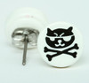 Cat bone white-black circular reference stud