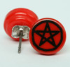 Pentagrame red-black circular reference stud