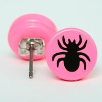 Spider pink circular reference stud