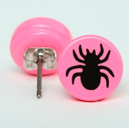 Spider pink circular reference stud