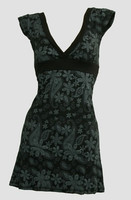 Front - Punk flower black-grey fashion dress