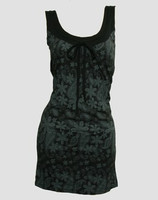 Front - Punk flower grey fashion dress