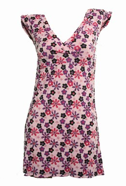Front - Flower pink fashion dress