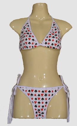 Poker white bikini lady