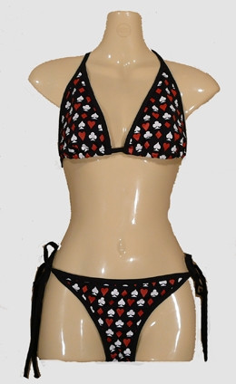 Poker black bikini lady