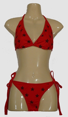 3D star red bikini lady