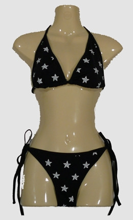 3D star black bikini lady
