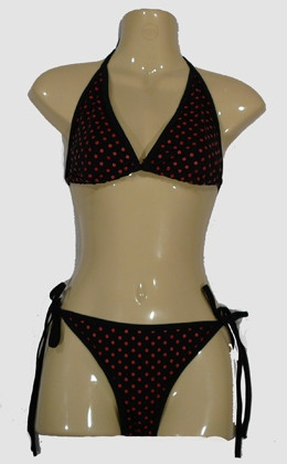 Dot black-red bikini lady