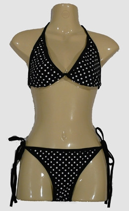 Dot black-white bikini lady