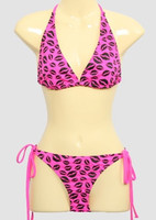 Lips pink-black bikini lady