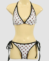 3D 2 color white bikini lady