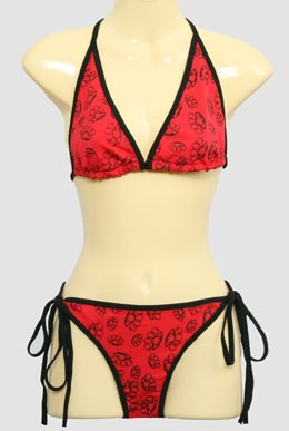 Punch red bikini lady