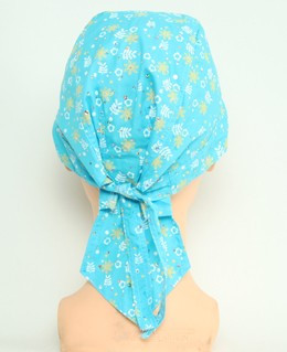 Flower blue bandana headwear