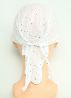Plain white bandana headwear