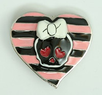 Heart skull pink big buckle