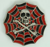 Skull spiderweb red big buckle