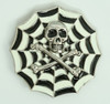 Skull spiderweb white big buckle